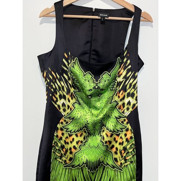 JustCavalli Silk Tropical Print Midi Dress Size 46 /10 - Picture 4 of 10